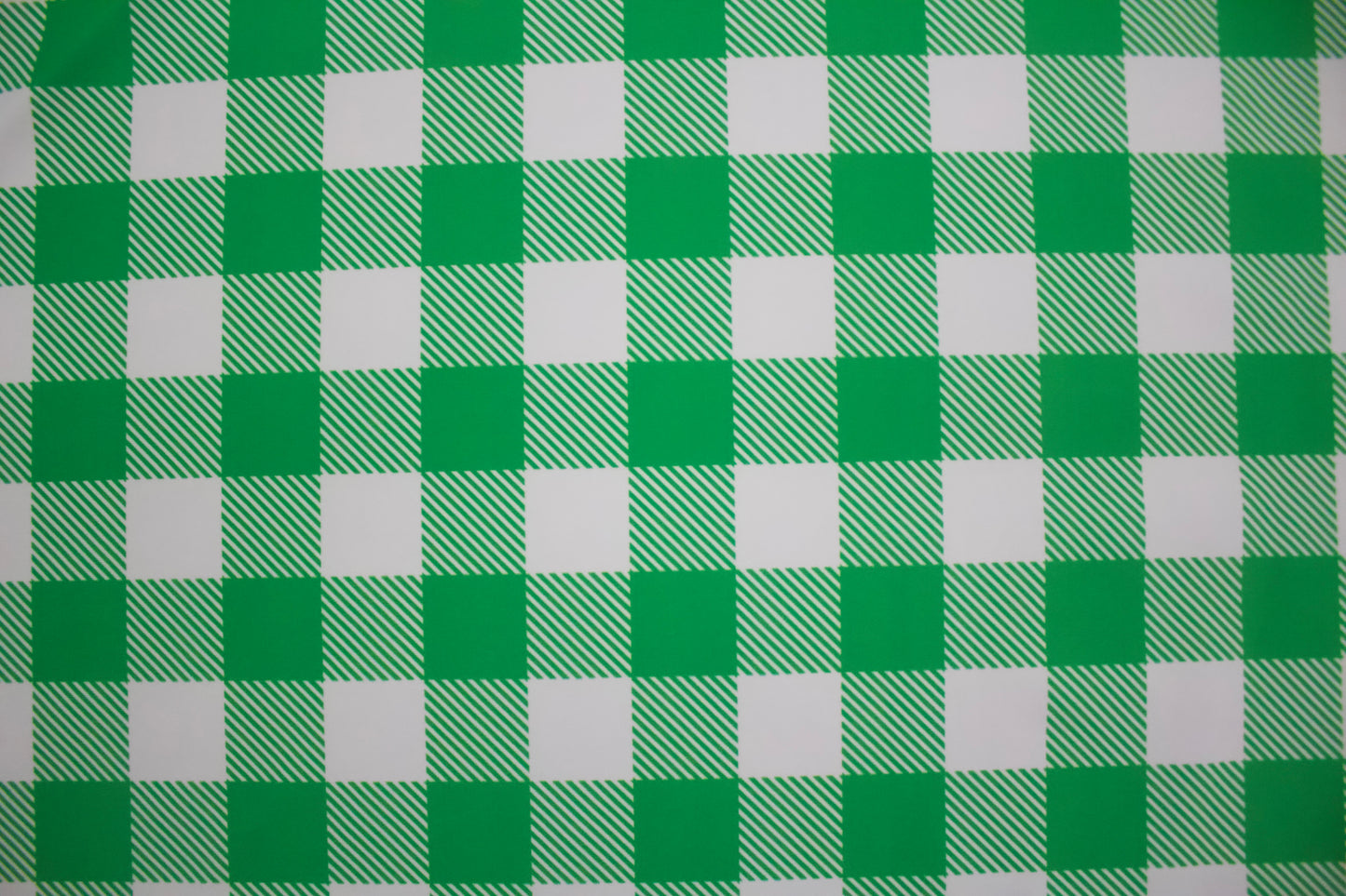Green Gingham Print Spandex