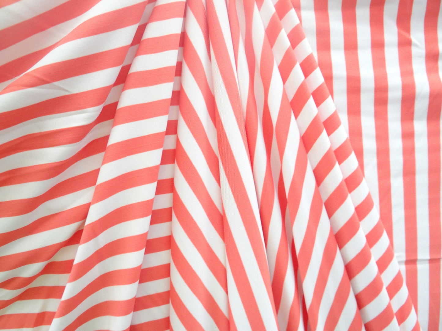 Orange and Cream Half Inch Stripes