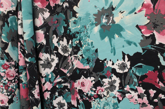 Teal and Pink Floral