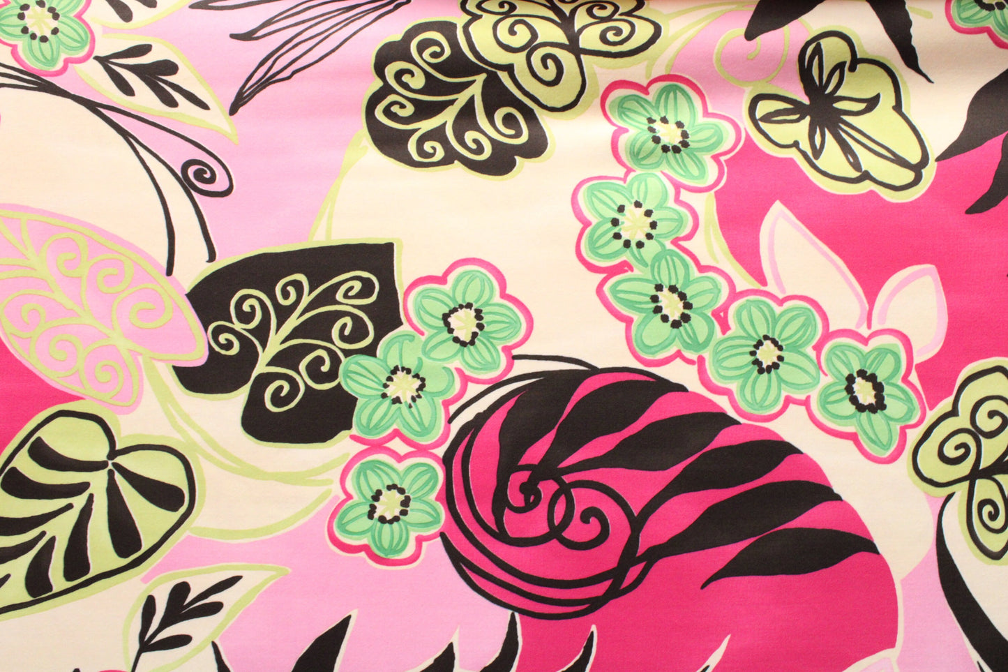 Pink and Green Abstract Floral
