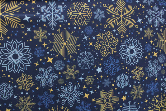Blue and Gold Snowflakes