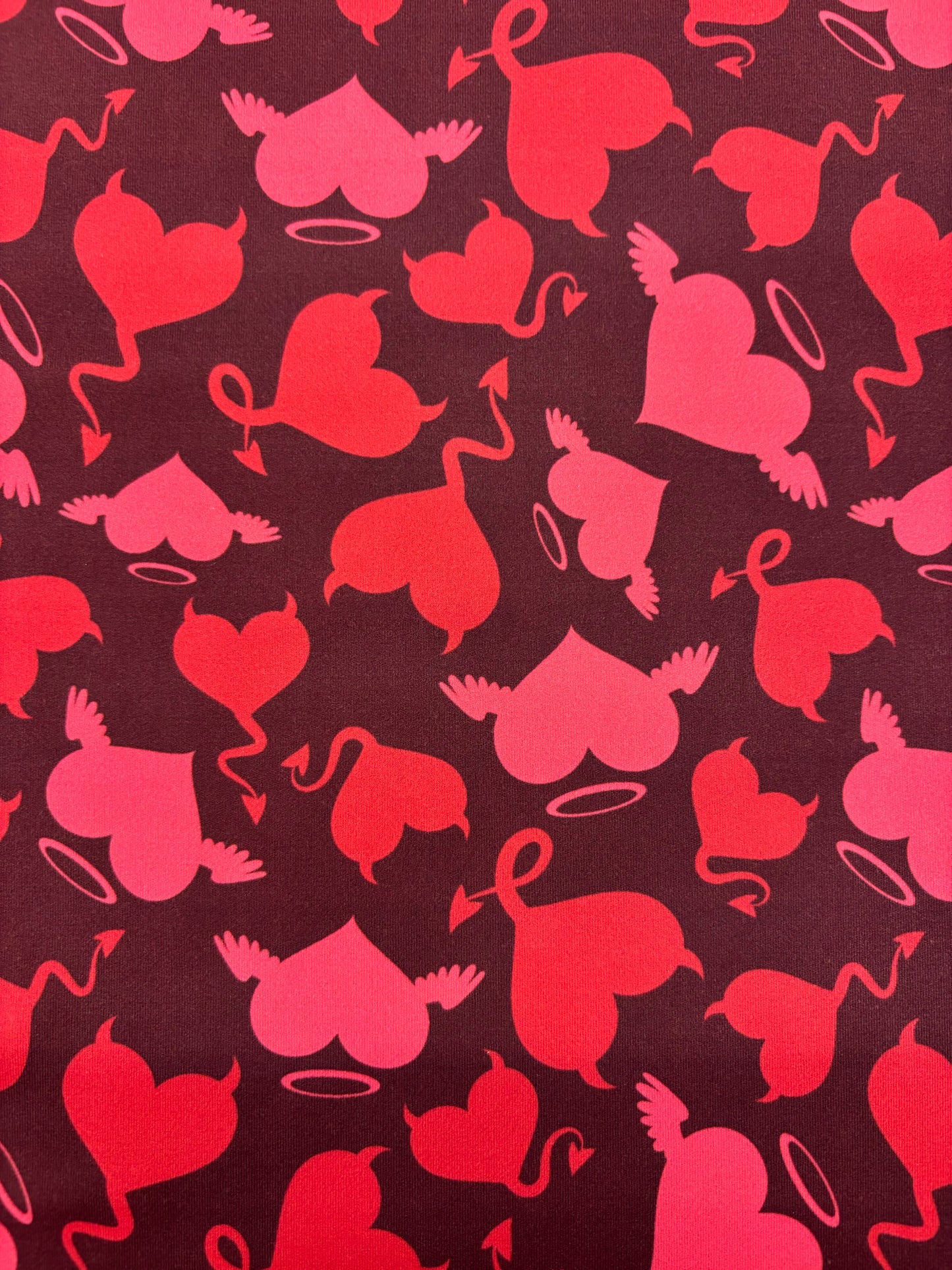 Devil Heart Print Spandex