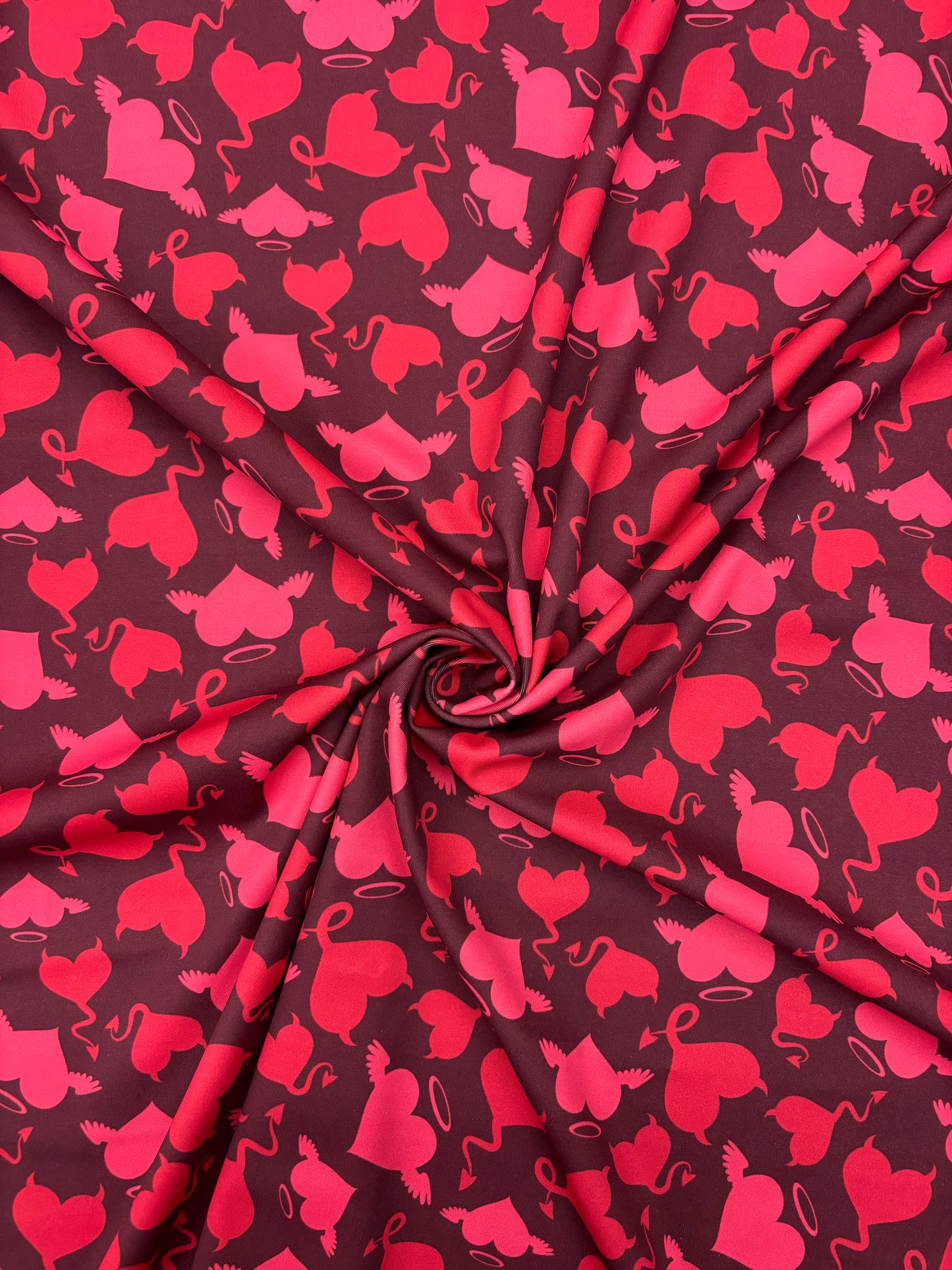 Devil Heart Print Spandex