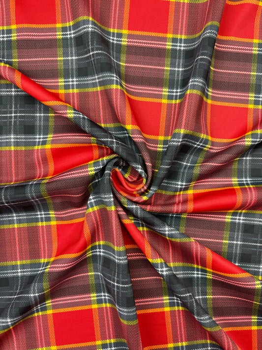 Red Tartan Plaid Spandex