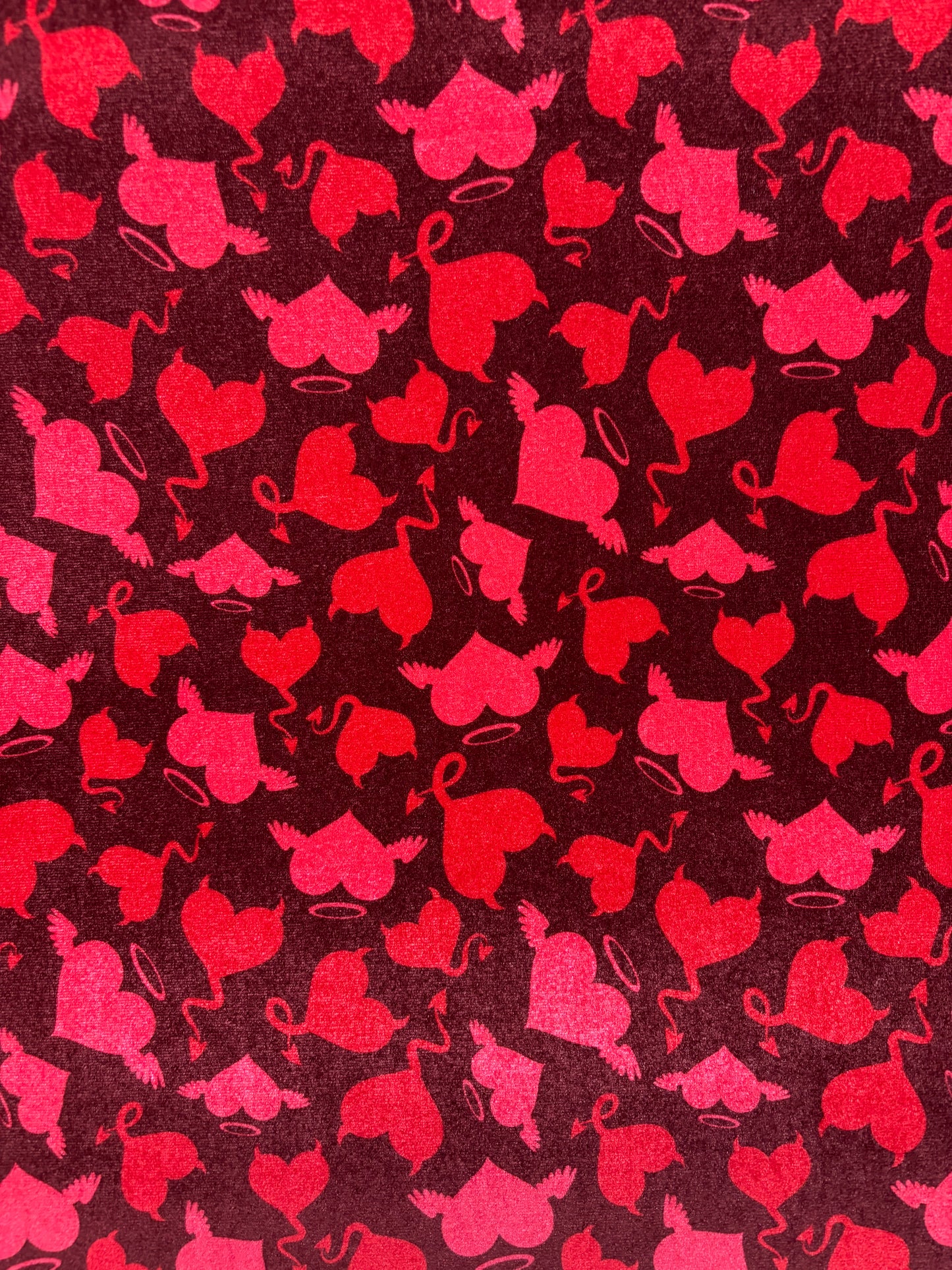 Devil Heart Print Velvet