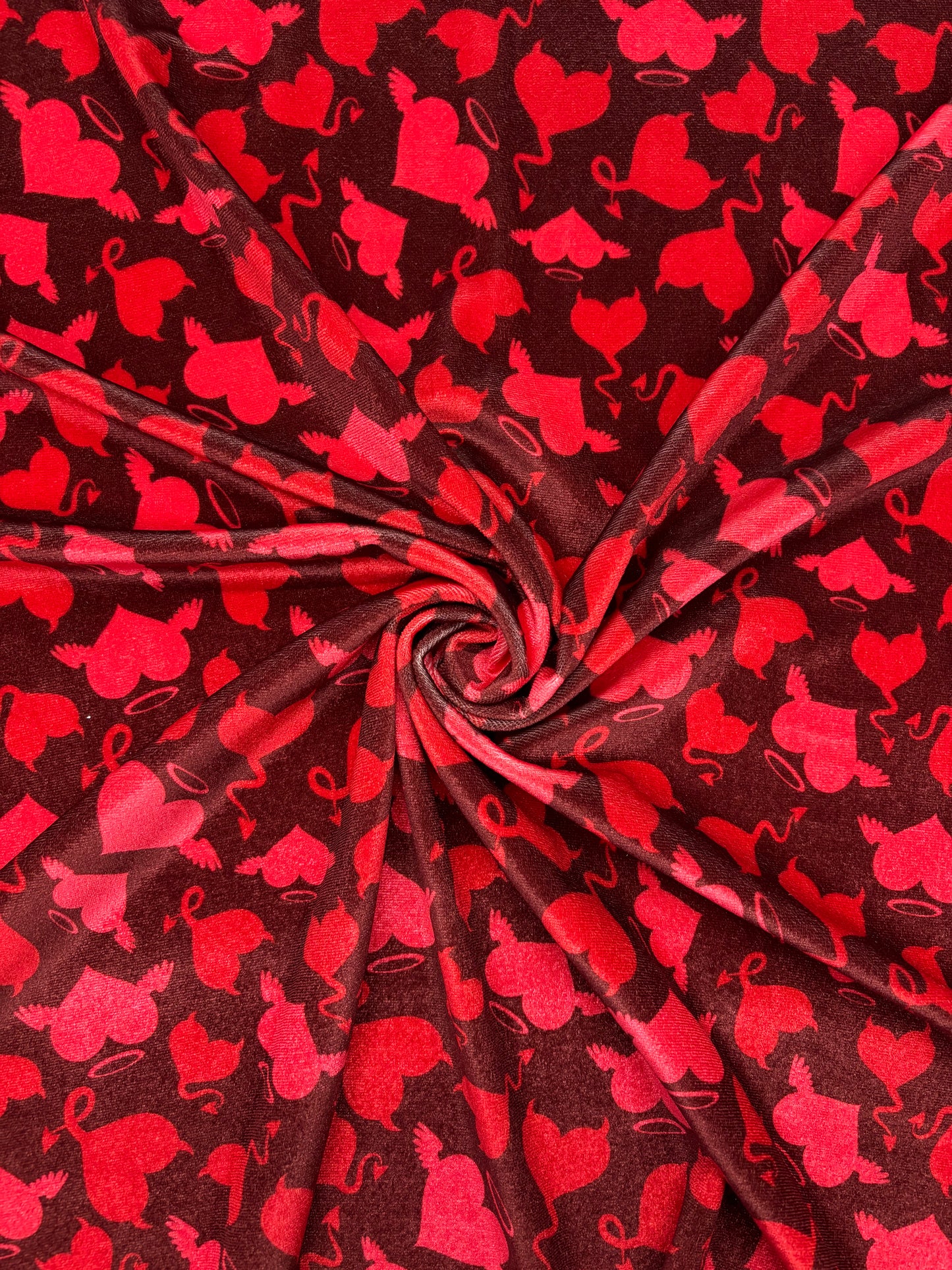 Devil Heart Print Velvet