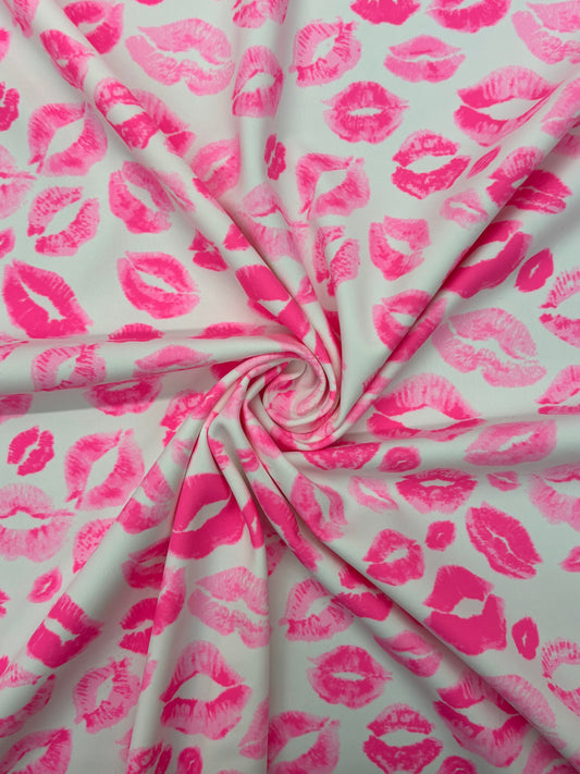 Kiss Print - Blacklight Reactive Spandex