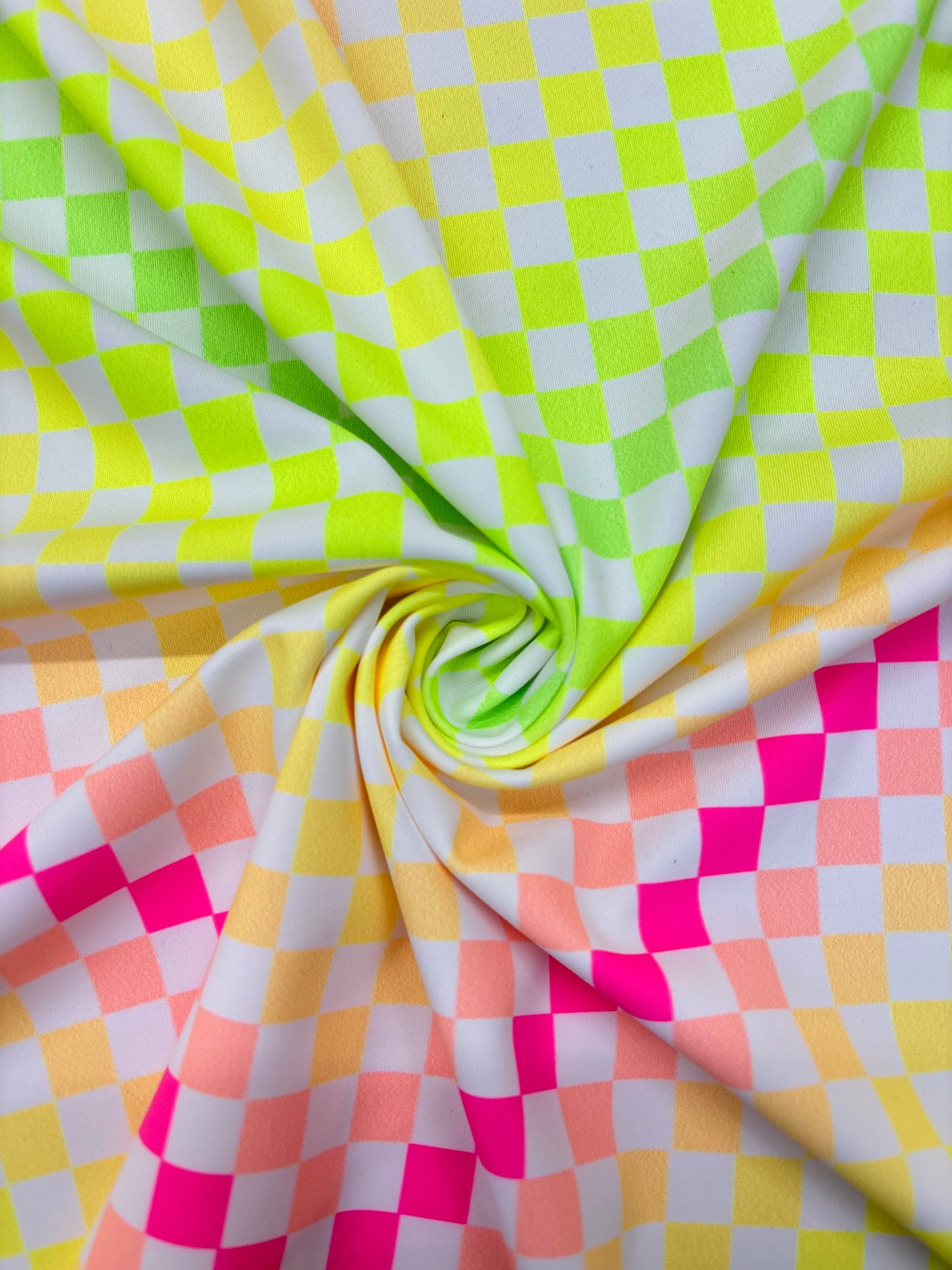 Neon Rainbow Checkered Spandex