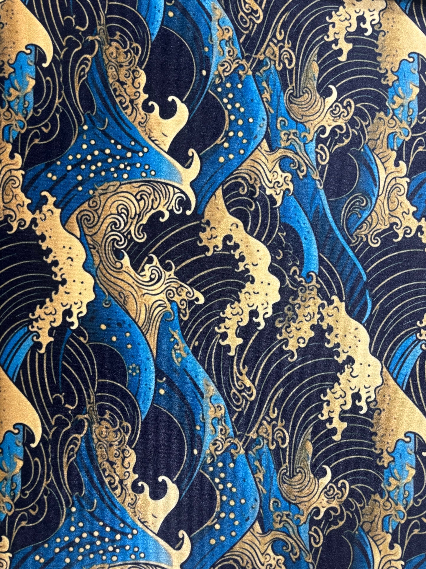 Golden Waves Printed Velvet