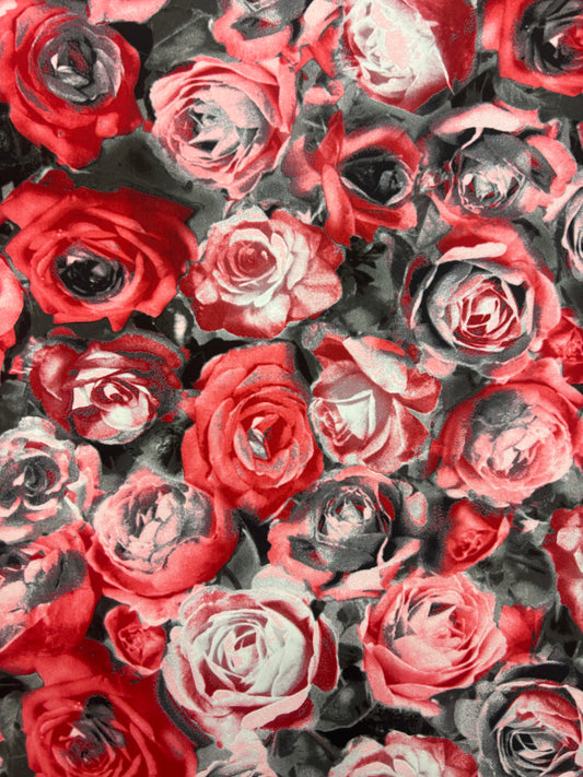 Ruby Roses Print Spandex Prints – Shavali Fabric