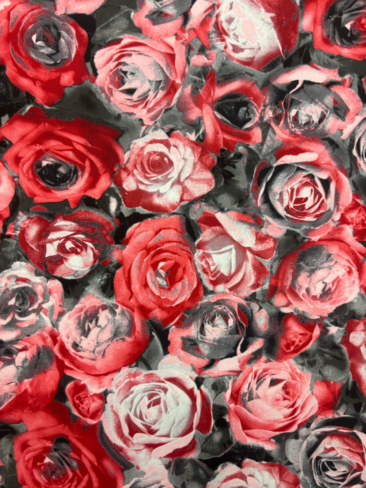 Red Roses Print Spandex