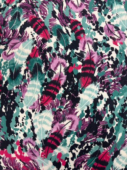 Bird Feather Print Spandex
