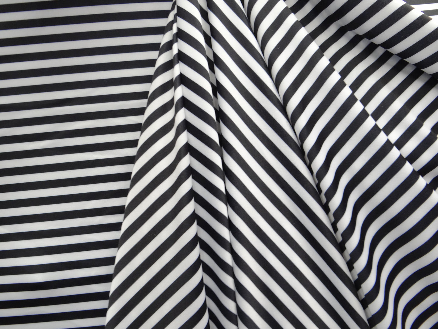 Black and White Half Inch Stripes