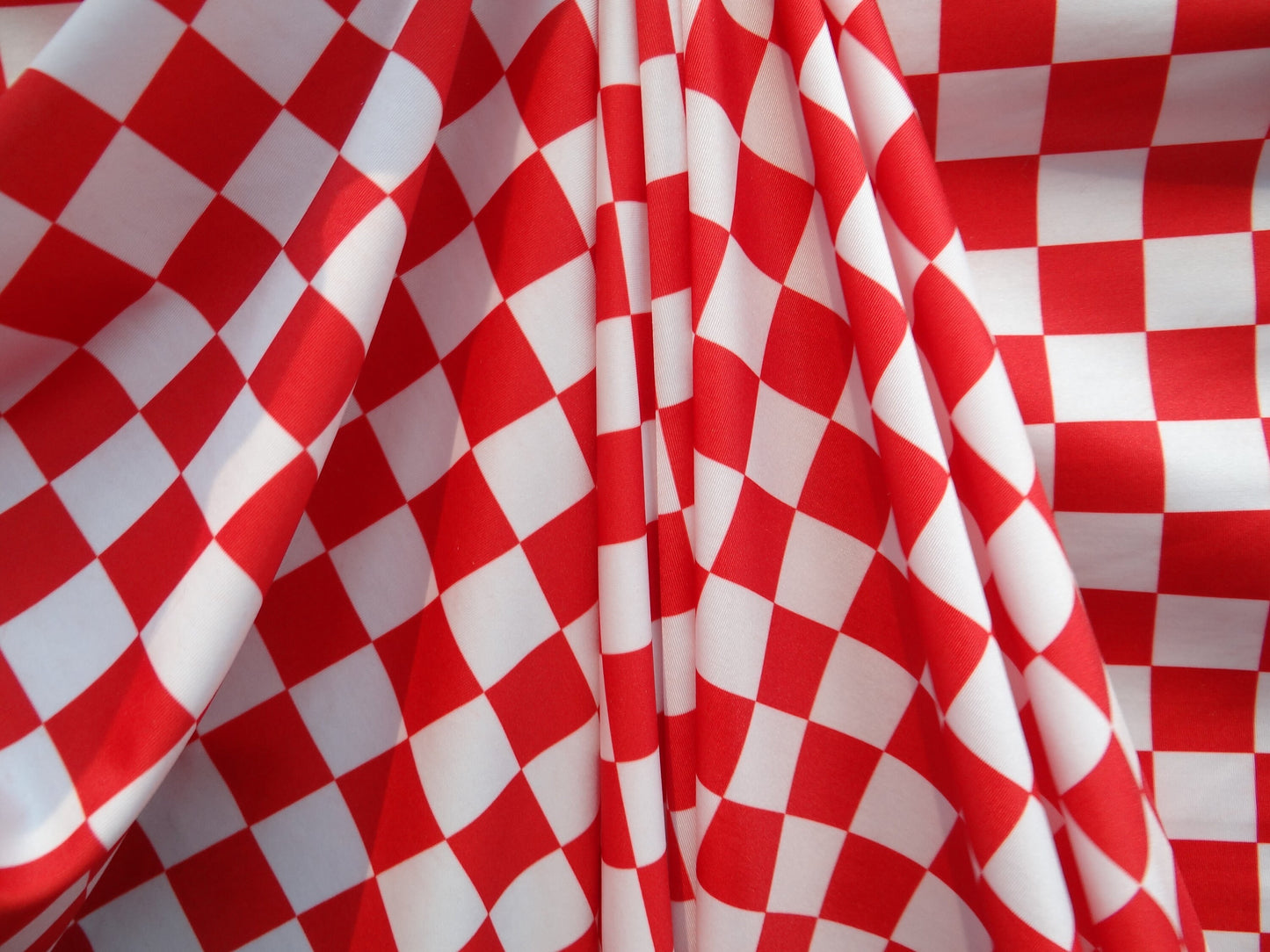 Red and White Checkered Print