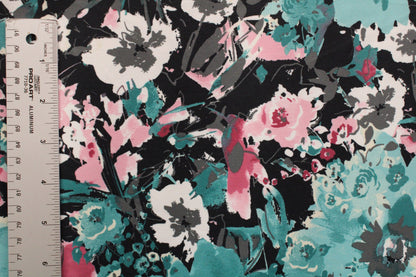 Teal and Pink Floral