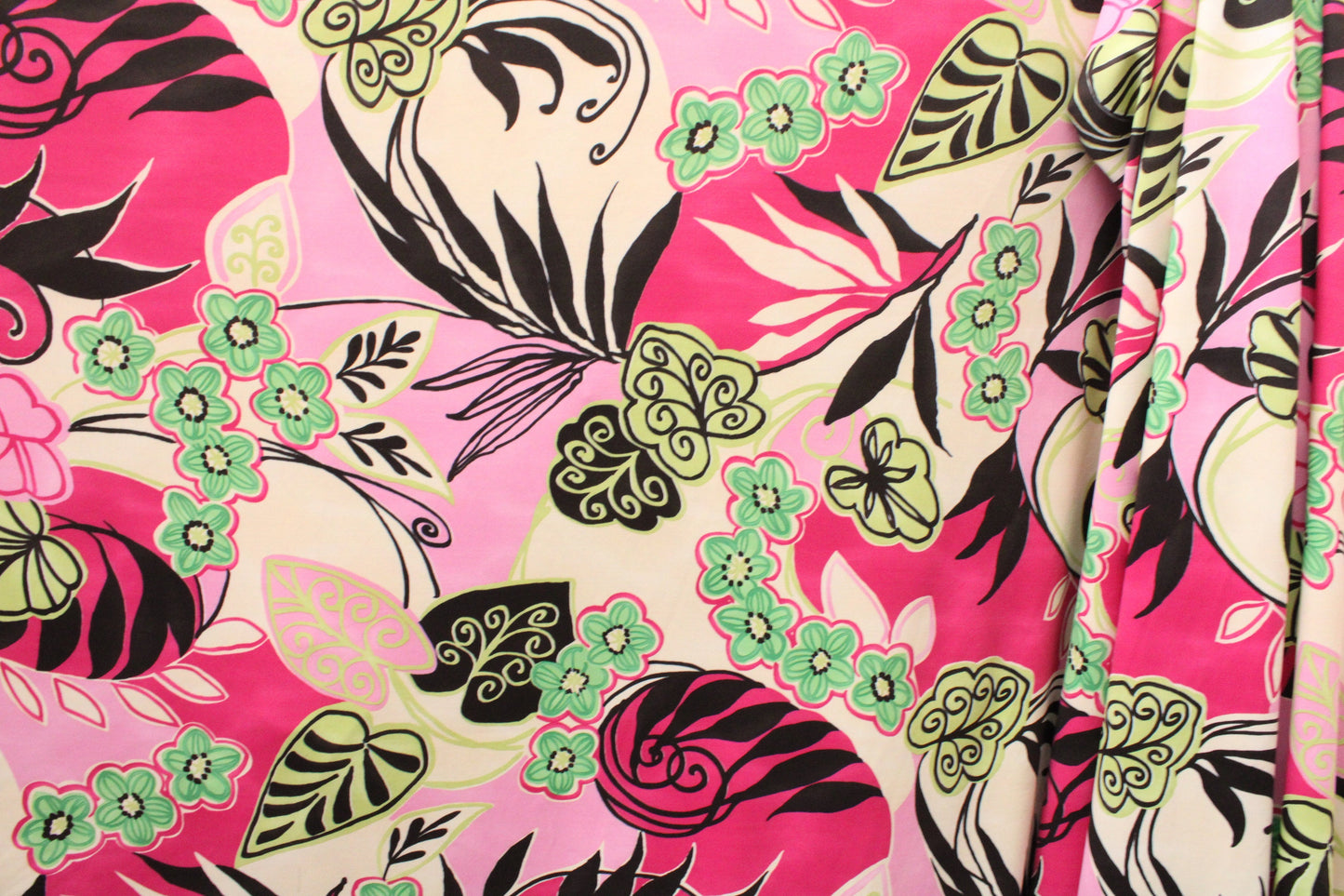 Pink and Green Abstract Floral